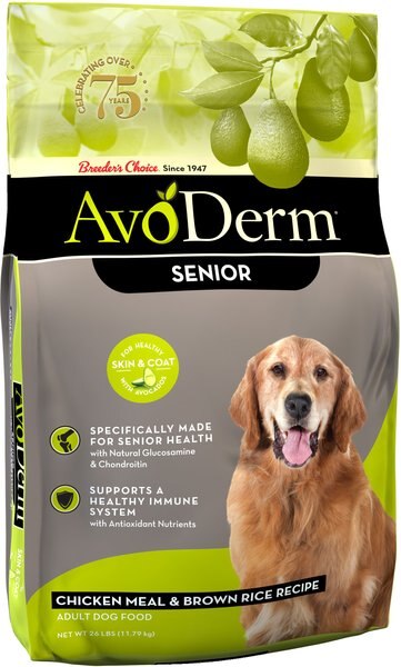 AvoDerm Senior Chicken Meal & Brown Rice Recipe Dry Dog Food, 26-lb bag slide 1 of 6