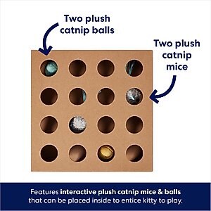 Frisco Interactive Wooden Cat Toy Box with Catnip