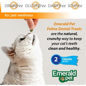 Emerald Pet Feline Dental Treats with Chicken Cat Treats, 3-oz bag