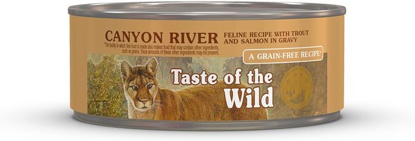 Taste of the Wild Canyon River Feline Recipe with Trout & Salmon in Gravy Canned Cat Food, 3-oz, case of 24 slide 1 of 6