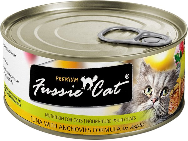 Fussie Cat Premium Tuna with Anchovies Formula in Aspic Grain-Free Canned Cat Food, 2.82-oz, case of 24 slide 1 of 7