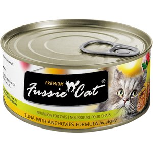 Fussie Cat Premium Tuna & Anchovies in Aspic Grain-Free Wet Cat Food, 2.82-oz, case of 24