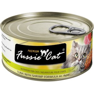 Fussie Cat Premium Tuna with Shrimp Formula in Aspic Grain-Free Canned Cat Food, 2.82-oz, case of 24