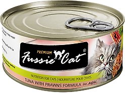 Fussie Cat Premium Tuna with Prawns Formula in Aspic Grain-Free Canned Cat Food, 2.82-oz, case of 24