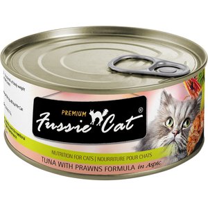 Fussie Cat Premium Tuna with Prawns Formula in Aspic Grain-Free Canned Cat Food, 2.82-oz, case of 24