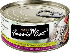 Fussie Cat Premium Tuna & Chicken Formula in Aspic Grain-Free Wet Cat Food, 2.82-oz, case of 24