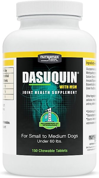 Nutramax Dasuquin Hip & Joint with MSM Chewable Tablets Joint Supplement for Small & Medium Dogs, 150 count slide 1 of 11
