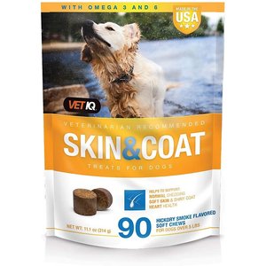 VetIQ Soft Chew Skin & Coat Supplement for Dogs, 90 count