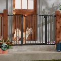 Frisco Outdoor Steel Arch Extra Wide Auto-Close Dog Gate, Black, 30-in