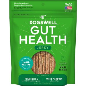 Dogswell Gut Health Lamb Recipe Jerky Dog Treats, 10-oz bag