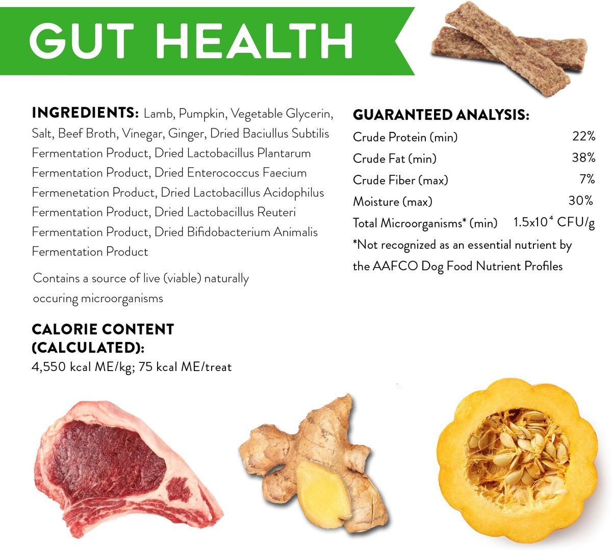 DOGSWELL Gut Health Lamb Recipe Jerky Dog Treats, 10oz bag