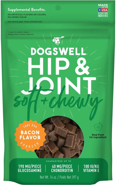Dogswell Hip & Joint Bacon Soft & Chewy Dog Treats, 14-oz bag slide 1 of 7