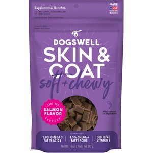 Dogswell Skin & Coat Salmon Soft & Chewy Dog Treats, 14-oz bag