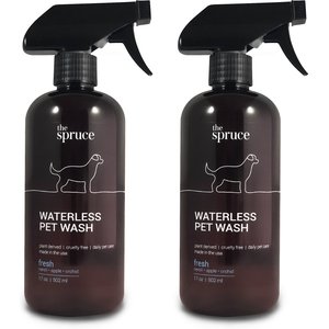 The Spruce Waterless Fresh Pet Wash No Rinse Moisturizing Cat & Dog Shampoo, 17-oz bottle, 2 Pack