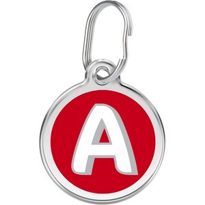 Red Dingo Alphabet Stainless Steel Personalized Dog & Cat ID Tag, Letter A, Large