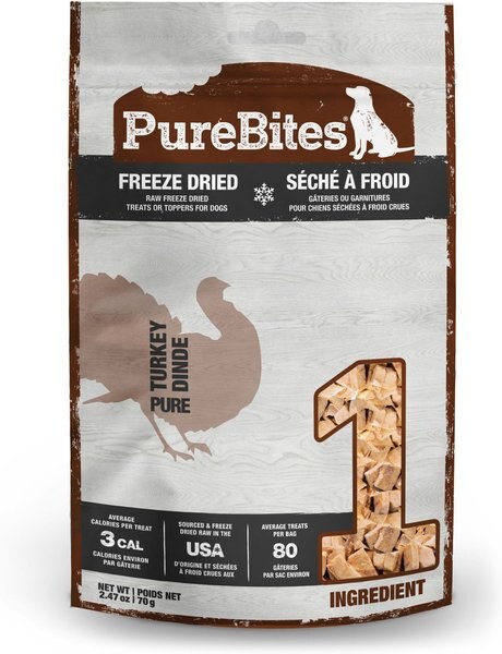 PureBites Turkey Breast Freeze-Dried Raw Dog Treats, 2.47-oz bag slide 1 of 11