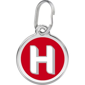 Red Dingo Alphabet Stainless Steel Personalized Dog & Cat ID Tag, Letter H, Large