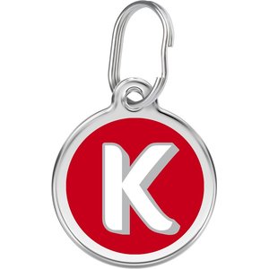 Red Dingo Alphabet Stainless Steel Personalized Dog & Cat ID Tag, Letter K, Small