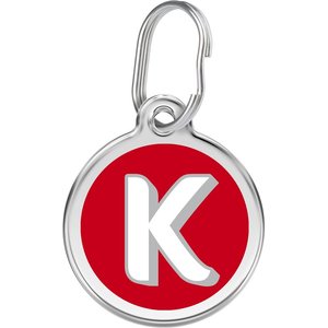 Red Dingo Alphabet Stainless Steel Personalized Dog & Cat ID Tag, Letter K, Medium