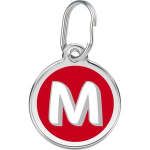 Red Dingo Alphabet Stainless Steel Personalized Dog & Cat ID Tag, Letter M, Large