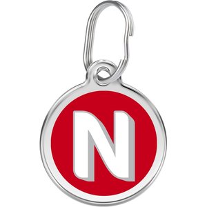 Red Dingo Alphabet Stainless Steel Personalized Dog & Cat ID Tag, Letter N, Large