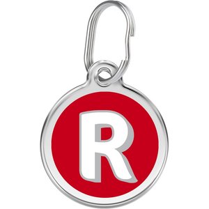 Red Dingo Alphabet Stainless Steel Personalized Dog & Cat ID Tag, Letter R, Small