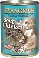 Evanger's Classic Recipes Beef with Chicken Grain-Free Canned Dog Food, 12.5-oz, case of 12