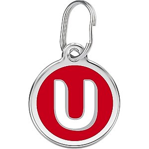 Red Dingo Alphabet Stainless Steel Personalized Dog & Cat ID Tag, Letter U, Large