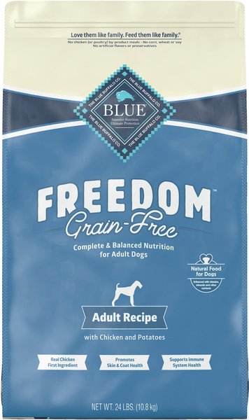 Blue Buffalo Freedom Adult Chicken Recipe Grain-Free Dry Dog Food, 24-lb bag slide 1 of 9