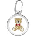 Red Dingo Teddy Bear Stainless Steel Personalized Dog & Cat ID Tag, Medium