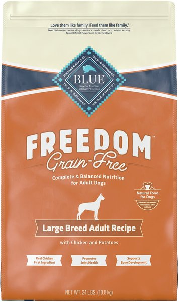 Blue Buffalo Freedom Large Breed Adult Chicken Recipe Grain-Free Dry Dog Food, 24-lb bag slide 1 of 9