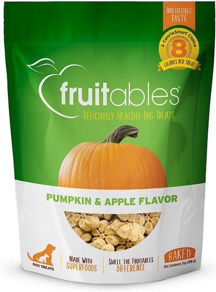 Fruitables Pumpkin & Apple Flavor Crunchy Dog Treats, 7-oz bag slide 1 of 8