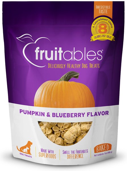 Fruitables Pumpkin & Blueberry Flavor Crunchy Dog Treats, 7-oz bag slide 1 of 10