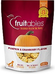 Fruitables Pumpkin & Cranberry Flavor Crunchy Dog Treats, 7-oz bag
