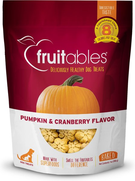 Fruitables Pumpkin & Cranberry Flavor Crunchy Dog Treats, 7-oz bag slide 1 of 9