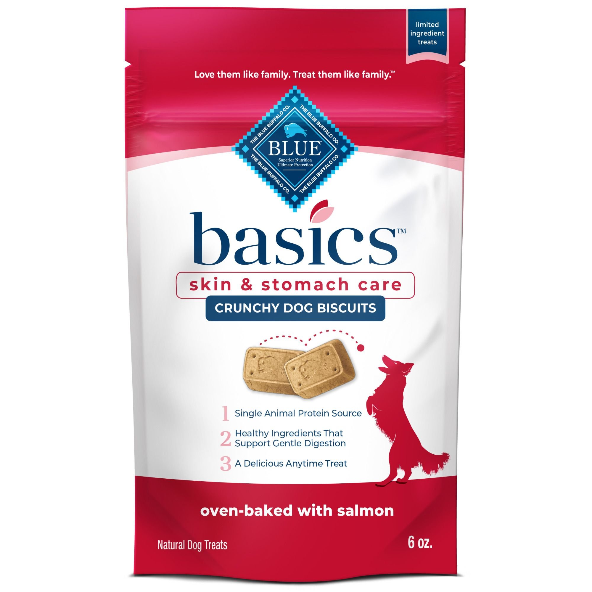 BLUE BUFFALO Basics Skin & Stomach Care Biscuits Salmon & Potato Dog