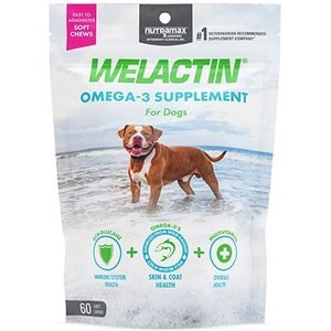 Nutramax Welactin Omega-3 Soft Chews Skin & Coat Supplement for Dogs