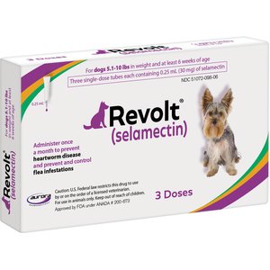 Revolt Topical Solution for Dogs, 5.1-10 lbs, (Purple Box), 3 Doses (3-mos. supply)