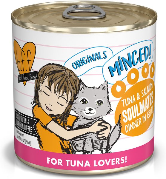 BFF Tuna & Salmon Soulmates Dinner in Gelee Canned Cat Food, 10-oz, tray of 12 slide 1 of 10