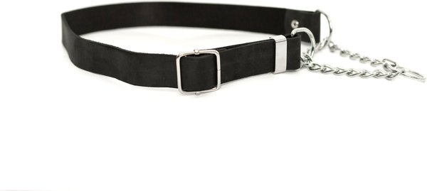 Euro-Dog Modern Leather Martingale Dog Collar, Midnight Black, Small: 10 to 15-in neck slide 1 of 6