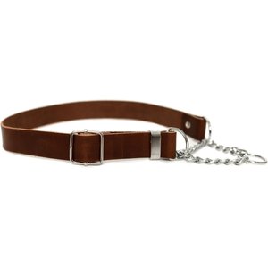 Euro-Dog Modern Leather Martingale Dog Collar, Chocolate, Small: 10 to 15-in neck