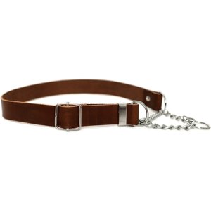 Euro-Dog Modern Leather Martingale Dog Collar, Chocolate, Medium: 12 to 18-in neck