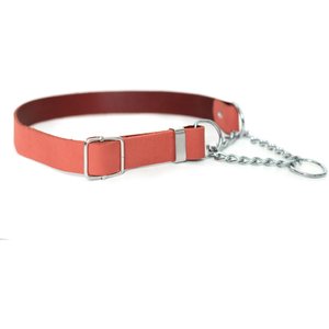 Euro-Dog Modern Leather Martingale Dog Collar, Coral Reef, Small: 10 to 15-in neck