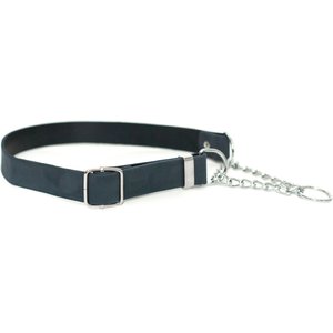Euro-Dog Modern Leather Martingale Dog Collar, Blue Jeans, X-Small: 9 to 12-in neck