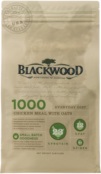 Blackwood 1000 Chicken Meal & Oats Recipe Everyday Diet Adult Dry Dog Food, 15-lb bag slide 1 of 7