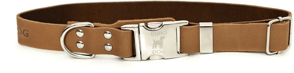 Euro-Dog Modern Leather Quick Release Dog Collar, Khaki, X-Small: 9 to 12-in neck slide 1 of 7