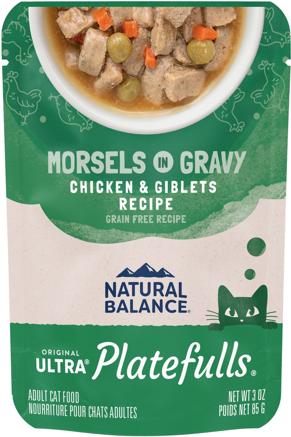 Natural Balance Platefulls Chicken & Legume Formula in Gravy Grain-Free Cat Food Pouches