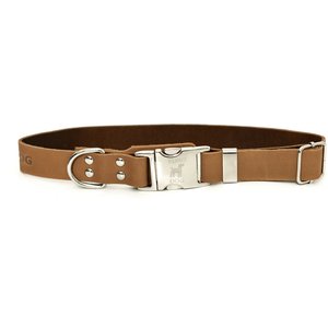 Euro-Dog Modern Leather Quick Release Dog Collar, Khaki, Medium: 12 to 18-in neck