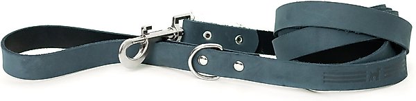 Euro-Dog Modern Leather Dog Lead, Blue Jeans, Medium slide 1 of 3