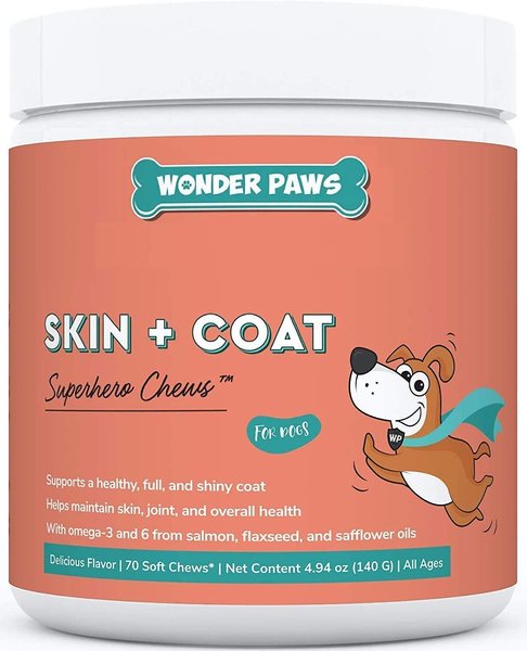 Wonder Paws Skin & Coat Soft Chews Supplement for Dogs, 70 count slide 1 of 7
